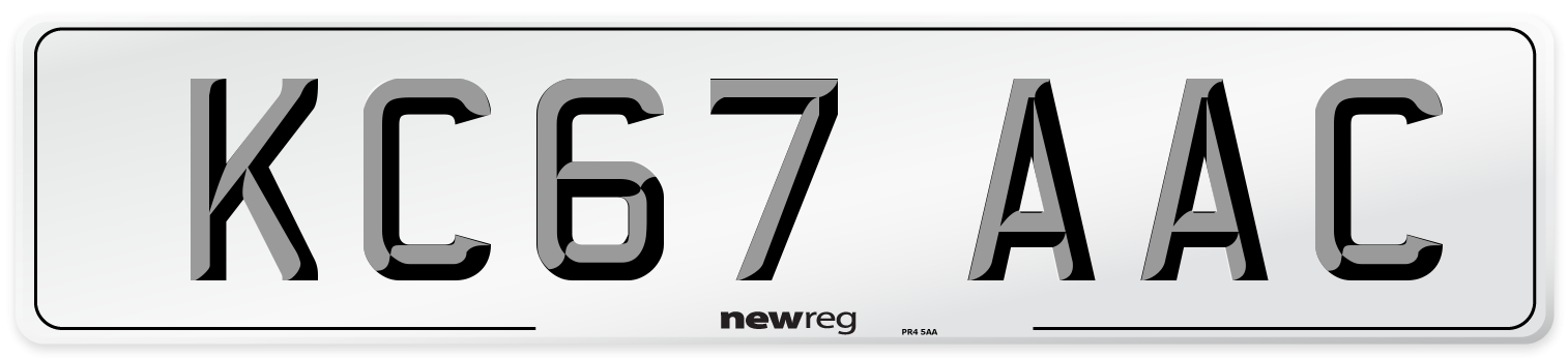 KC67 AAC Number Plate from New Reg